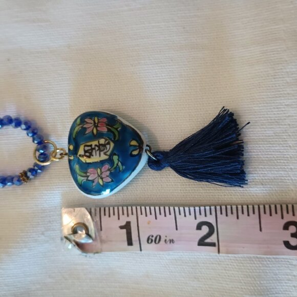 Handmade Vintage Focal Bead/Fringe, Beads, Chain Necklace - Picture 6 of 7